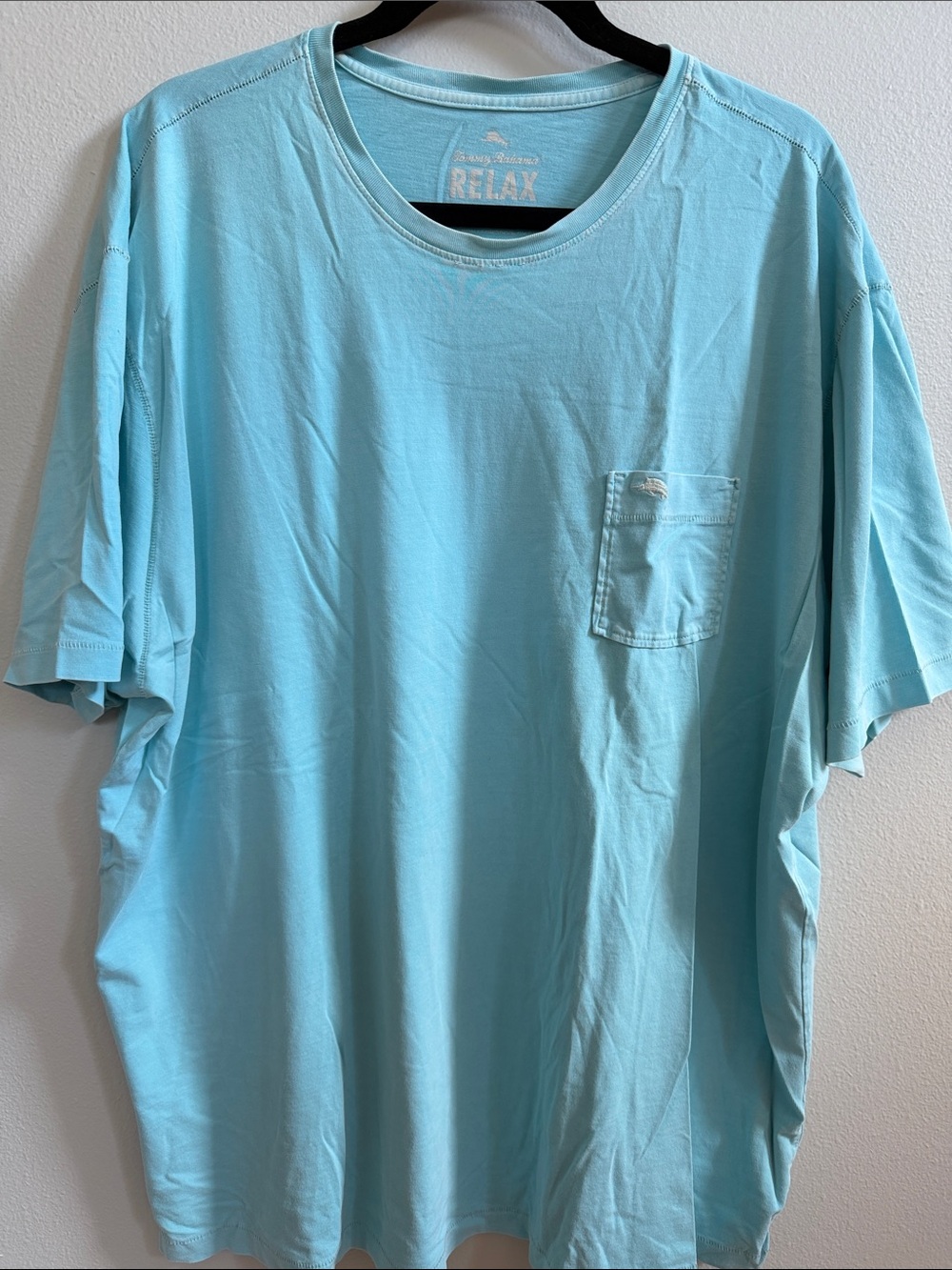 Tommy Bahama Relax Light Aqua Short-Sleeve Pocket Tee